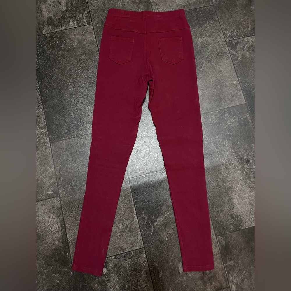 Sus* 🎁 * Maroon Pull on Moto Pants - Picture 2 of 2